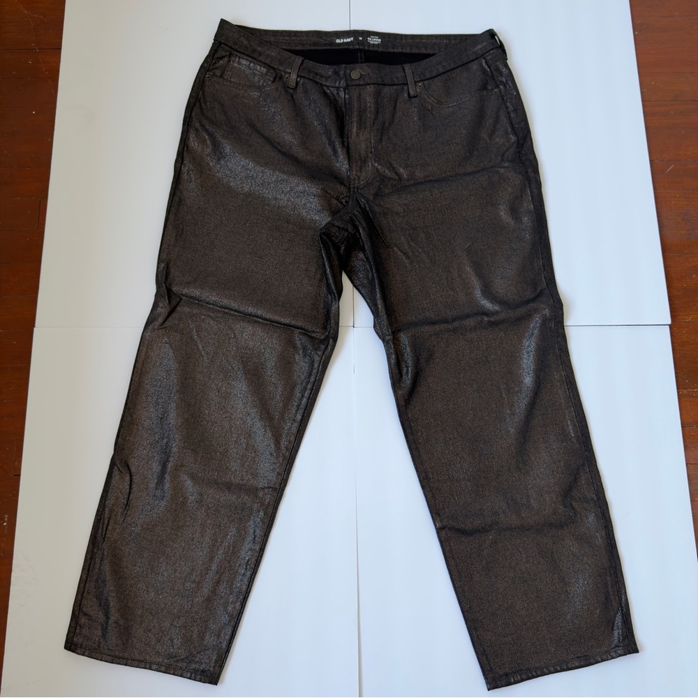 Women's Metallic Black Jeans - Stylish Casual Fit